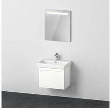 Ensemble de meubles salle de bains 3 pièces DURAVIT n°1 lxhxp 65 x 200 x 45 cm couleur de façade blanc avec vasque en céramique blanche, meuble sous vasque et miroir lumineux LED N10156018180000