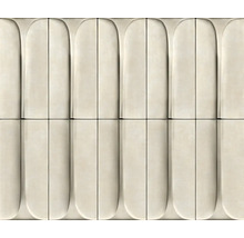 Carreaux de céramique beige avec motif côtelé en relief