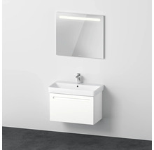 Ensemble de meubles salle de bains 3 pièces DURAVIT n°1 lxhxp 80 x 200 x 45 cm couleur de façade blanc avec vasque en céramique blanche, meuble sous vasque et miroir lumineux LED N10158018180000
