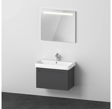 Ensemble de meubles salle de bains 3 pièces DURAVIT n°1 lxhxp 80 x 200 x 45 cm couleur de façade graphite avec vasque en céramique blanche, meuble sous vasque et miroir lumineux LED N10158049490000