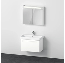 Ensemble de meubles salle de bains 3 pièces DURAVIT n°1 lxhxp 80 x 200 x 45 cm couleur de façade blanc avec vasque en céramique blanche, meuble sous vasque et armoire de toilette lumineuse N10159018180000