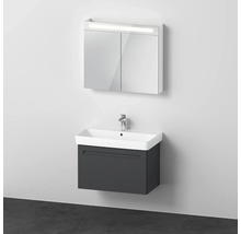 Ensemble de meubles salle de bains 3 pièces DURAVIT n°1 lxhxp 80 x 200 x 45 cm couleur de façade graphite avec vasque en céramique blanche, meuble sous vasque et armoire de toilette lumineuse N10159049490000