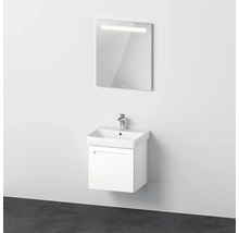 Meuble de salle de bains 3 pièces DURAVIT No.1 55 x 200 x 45 cm façade blanc avec vasque en céramique blanc avec lavabo sous-vasque miroir lumineux N10162018180000