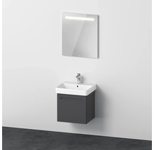 Meuble de salle de bains 3 pièces DURAVIT No.1 55 x 200 x 45 cm façade graphite avec vasque en céramique blanc avec lavabo sous-vasque miroir lumineux N10162049490000