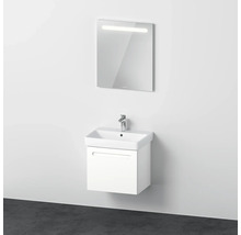 Meuble de salle de bains 3 pièces DURAVIT No.1 60 x 200 x 45 cm façade blanc avec vasque en céramique blanc avec lavabo sous-vasque miroir lumineux N10164018180000