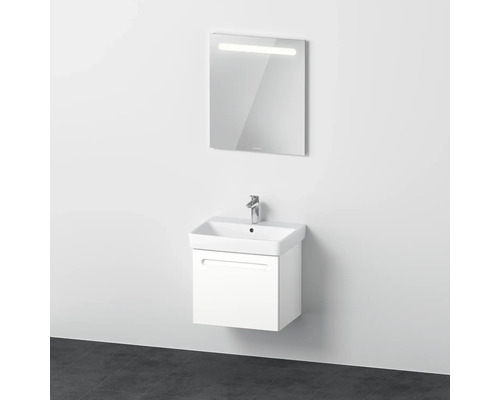 Badmöbel-Set DURAVIT No.1 BxHxT 60 x 200 x 45 cm Frontfarbe weiß mit Waschtisch weiß und Waschtischunterschrank mit Innenschubkasten Spiegel mit LED-Beleuchtung N10164018180000 Badezimmer Waschtischkombination mit Spiegel und Waschbecken