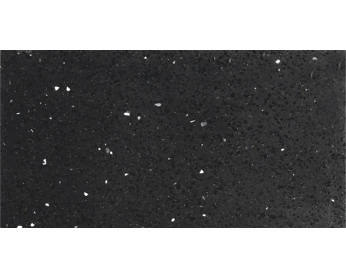 Quarzstein Wand- und Bodenfliese schwarz 30 x 60 x 0,8 cm glänzend rektifiziert
