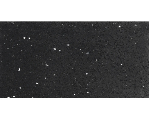 Carrelage sol et mur en quartz noir 30 x 60 x 0,8 cm brillant rectifié