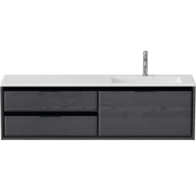 Waschtischunterschrank mit zwei Schubladen und Aufsatzwaschbecken