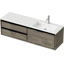 Waschtischunterschrank mit Waschbecken und zwei Schubladen