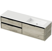 Waschtischunterschrank mit zwei Schubladen und Waschbecken