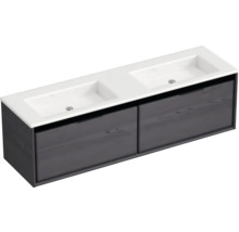 Waschtischunterschrank mit zwei Waschbecken und zwei Schubladen