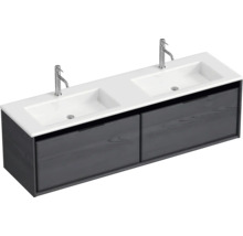Doppelwaschtisch mit zwei Waschbecken und Unterschrank mit Schubladen