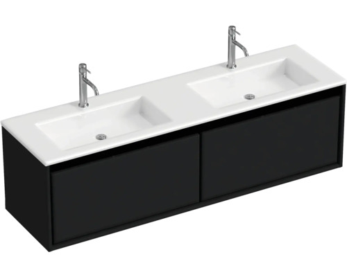 Waschtisch mit zwei Becken und Unterschrank