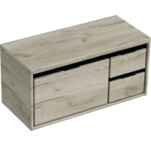 Meuble sous-lavabo avec deux tiroirs en décor bois