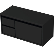 Meuble sous-lavabo noir avec tiroirs et porte