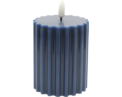 LED Kerze aus Wachs Lafiora H 12,5 cm blau inkl. 3D-Flamme