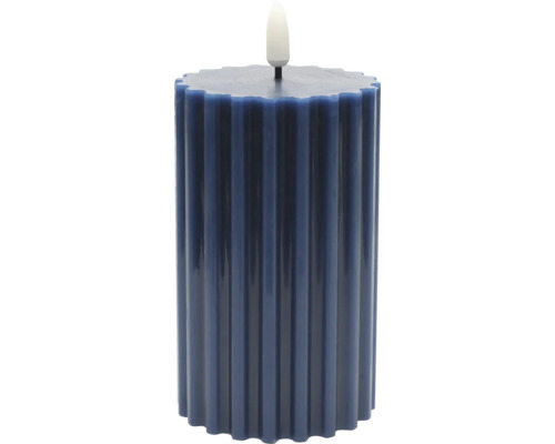 LED Kerze aus Wachs Lafiora H 15 cm blau inkl. 3D-Flamme