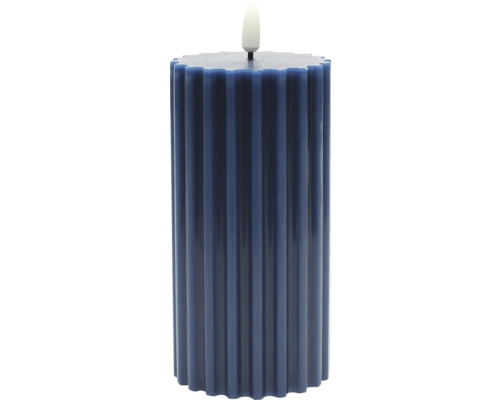 LED Kerze aus Wachs Lafiora H 17,5 cm blau inkl. 3D-Flamme