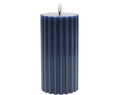 Bougie LED en cire Lafiora h 17,5 cm bleu avec flamme 3D Bougie LED en cire Lafiora h 17,5 cm bleu avec flamme 3D