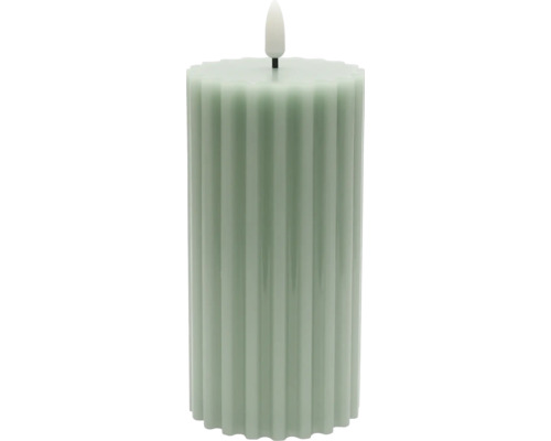 LED Kerze aus Wachs Lafiora H 17,5 cm grün inkl. 3D-Flamme