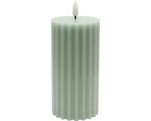 Bougie LED en cire Lafiora h 17,5 cm vert avec flamme 3D Bougie LED en cire Lafiora h 17,5 cm vert avec flamme 3D