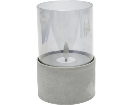 Bougie LED avec couvercle en verre cylindrique