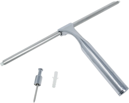 Raclette de douche en métal avec support mural et matériel de fixation