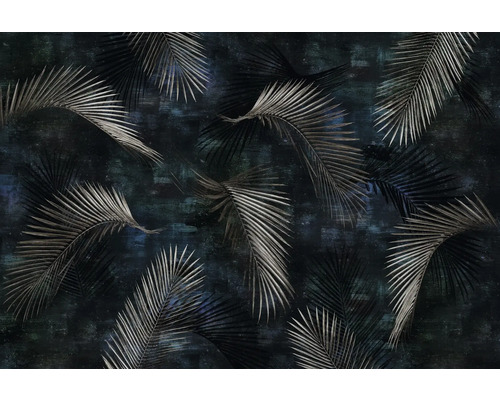 Papier peint panoramique intissé 2243-20 GMK Art Edition Glossy Palms argent 400 x 270 cm