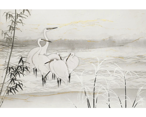 Papier peint panoramique intissé 2244-10 GMK Art Edition Birds Asia blanc 8 lés 400 x 270 cm