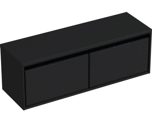 Waschtischunterschrank Sanox Loft BxHxT 140,2 x 48 cm x 45 cm Frontfarbe schwarz matt mit Waschtischplatte Waschtischunterschrank Sanox Loft BxHxT 140,2 x 48 cm x 45 cm Frontfarbe schwarz matt mit Waschtischplatte