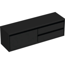 Waschtischunterschrank Sanox Loft BxHxT 160,2 x 48 cm x 45 cm Frontfarbe schwarz matt mit Waschtischplatte 2 Auszüge rechts