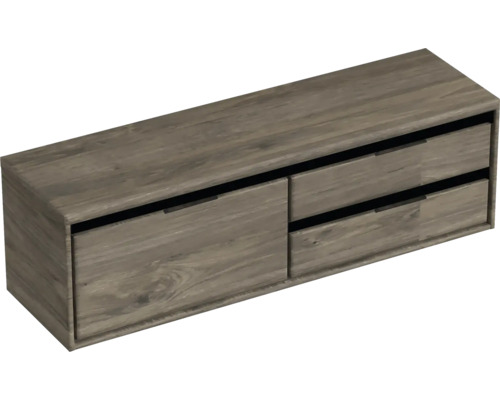 Waschtischunterschrank Sanox Loft BxHxT 160,2 x 48,6 cm x 45 cm Frontfarbe espresso mit Waschtischplatte 2 Auszüge rechts Waschtischunterschrank Sanox Loft BxHxT 160,2 x 48,6 cm x 45 cm Frontfarbe espresso mit Waschtischplatte 2 Auszüge rechts