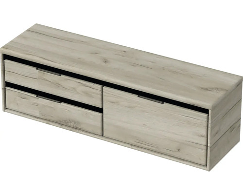 Meuble sous-vasque Sanox Loft lxhxp 160,2 x 48,6 cm x 45 cm couleur de façade craft oak avec plan de lavabo 2 tiroirs à gauche Meuble sous-vasque Sanox Loft lxhxp 160,2 x 48,6 cm x 45 cm couleur de façade craft oak avec plan de lavabo 2 tiroirs à gauche