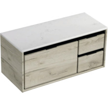Waschtischunterschrank mit zwei Schubladen und Marmorplatte