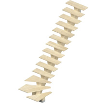 Holztreppe mit sechzehn Stufen
