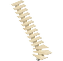 Holztreppe mit dreieckigen Stufen für den Innenbereich