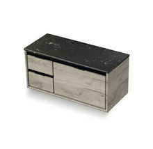 Waschtischunterschrank Sanox Loft BxHxT 101 x 47 cm x 46 cm Frontfarbe craft oak mit Waschtischplatte Kunststein schwarz 84748460