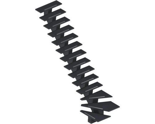 Pertura Mittelholmtreppe Agape Schwarz 90 cm Valchromat (Holzfaser) Geölt 14 Stufen 15 Steigungen