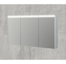 Spiegelschrank Baden Haus 120 x 15 x 67 cm weiß hochglanz 3-türig LED IP 44