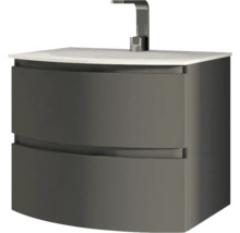 Meuble sous-vasque Vague hauteur 55 largeur 69 profondeur 52 cm anthracite