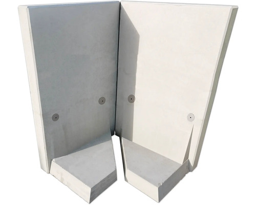 Pierre en L pour formation d'angle deux parties béton apparent gris 100 cm x 8 cm x 180 cm profondeur = 96,3 cm Pierre en L pour formation d'angle deux parties béton apparent gris 100 cm x 8 cm x 180 cm profondeur = 96,3 cm