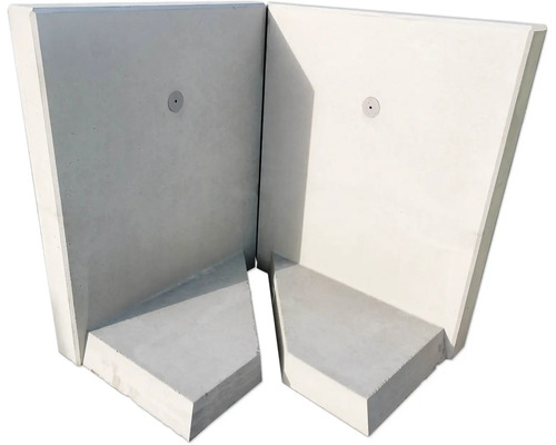 Winkelstütze für Eckausbildung zweiteilig Sichtbeton grau 100 cm x 8 cm x 105 cm Fußtiefe = 60 cm Winkelstütze für Eckausbildung zweiteilig Sichtbeton grau 100 cm x 8 cm x 105 cm Fußtiefe = 60 cm