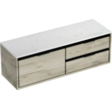 Waschtischunterschrank mit zwei Schubladen und Waschtischplatte