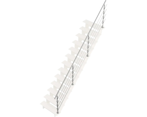 Escalier avec rampe en acier inoxydable