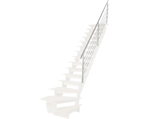 Escalier avec rampe en acier inoxydable