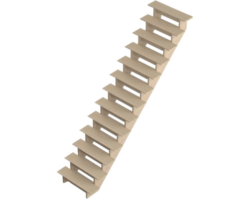 Holztreppe mit dreizehn Stufen