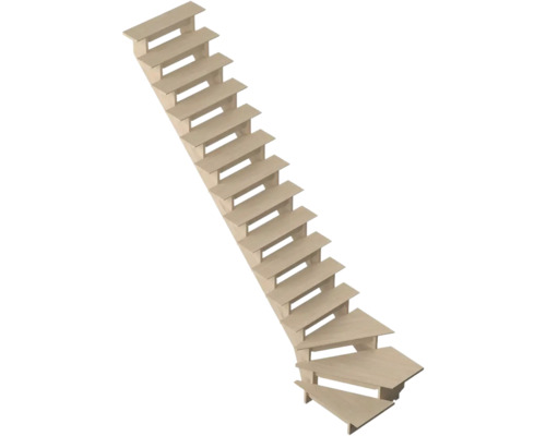 Holztreppe mit dreieckigen Stufen für den Innenbereich