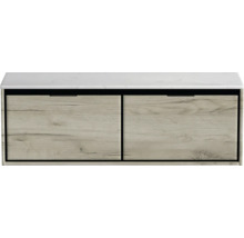 Waschtischunterschrank mit zwei Schubladen und Marmorplatte