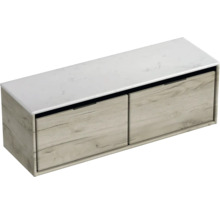 Waschtischunterschrank mit zwei Schubladen und Marmorplatte